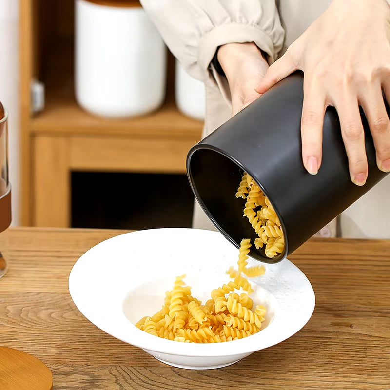 Frasco de Almacenamiento Cerámico con Tapa de Bambú 800/1300ML