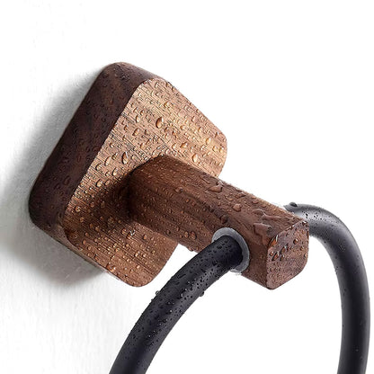 Anilla para Toalla de Aluminio y Madera