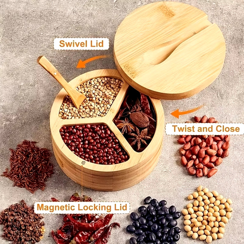 Caja de Bambú para Condimentos con Cuchara