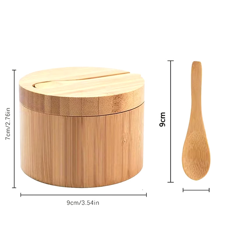 Caja de Bambú para Condimentos con Cuchara