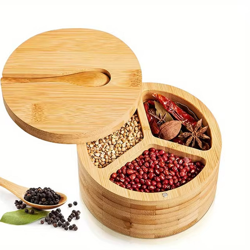 Caja de Bambú para Condimentos con Cuchara