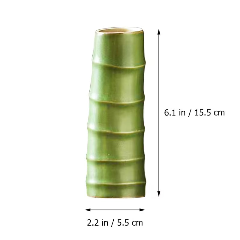 Bamboo Cylindrical Ceramic Vase