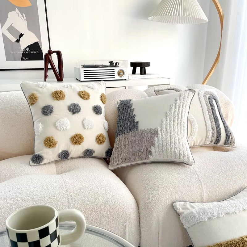 Fundas de almohada bohemias con borlas