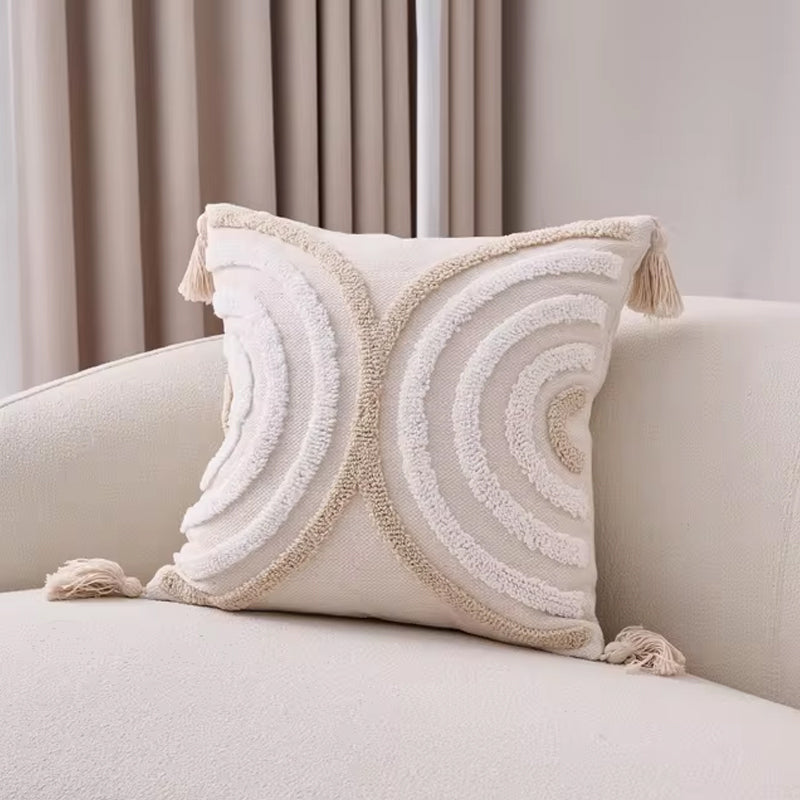 Fundas de almohada bohemias con borlas