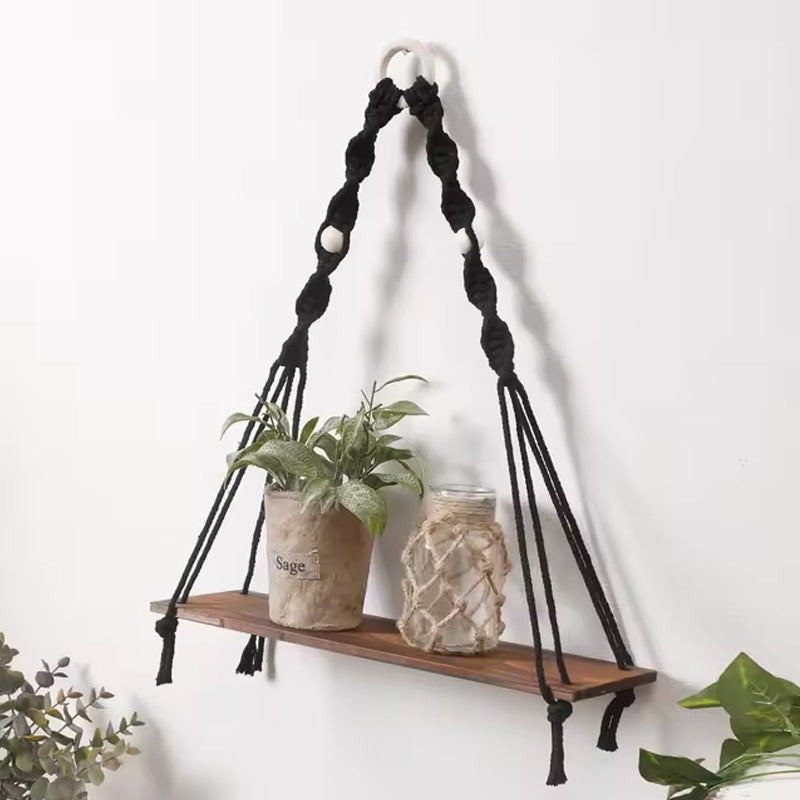 Estante Flotante de Macramé Boho