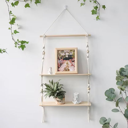 Estante Flotante de Macramé Boho