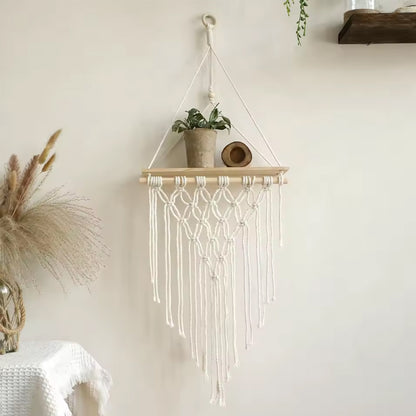 Estante Flotante de Macramé Boho