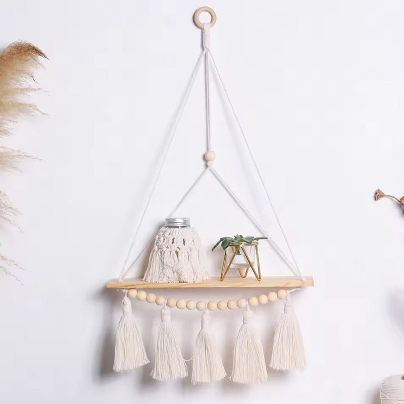 Estante Flotante de Macramé Boho