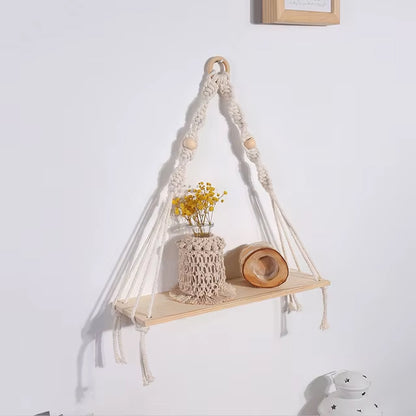 Estante Flotante de Macramé Boho