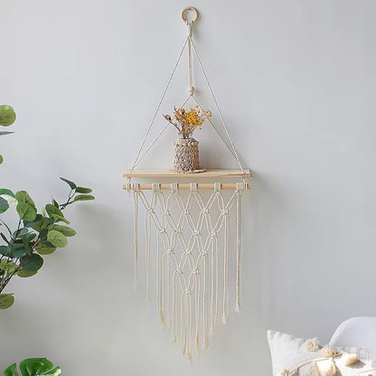 Estante Flotante de Macramé Boho