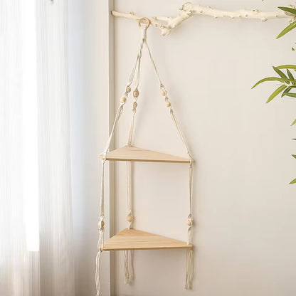 Estante Flotante de Macramé Boho