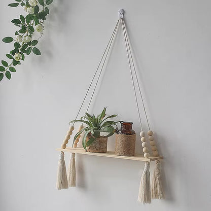 Estante Flotante de Macramé Boho