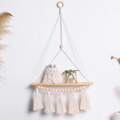 Estante Flotante de Macramé Boho