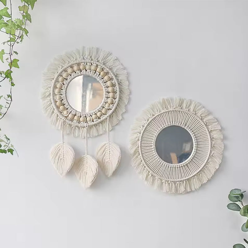 Espejo de Pared de Macramé Boho