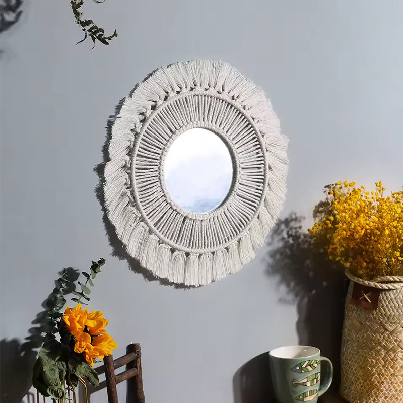 Espejo de Pared de Macramé Boho
