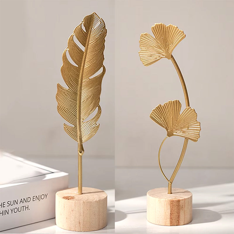 Gold Ginkgo Leaf Sculpture