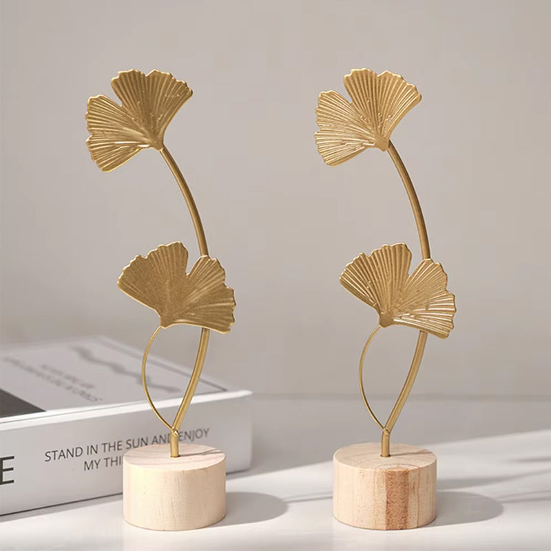 Gold Ginkgo Leaf Sculpture