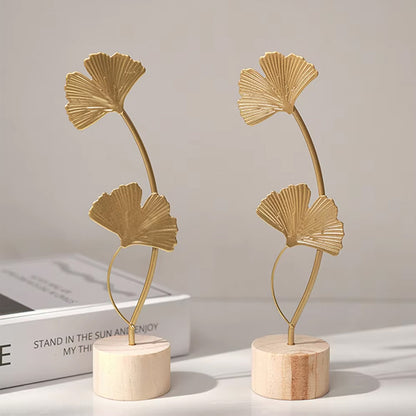Gold Ginkgo Leaf Sculpture