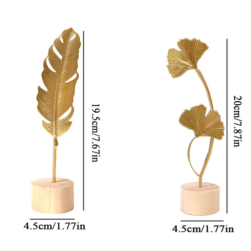 Gold Ginkgo Leaf Sculpture