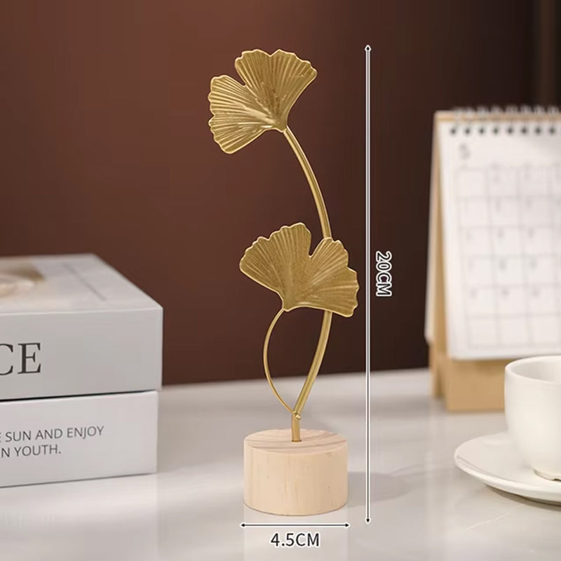 Gold Ginkgo Leaf Sculpture