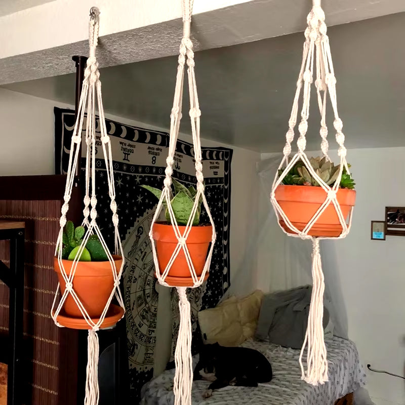 Macetero Colgante de Macramé