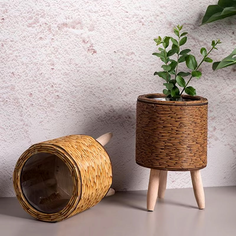 Cesta Nórdica de Ratán para Flores