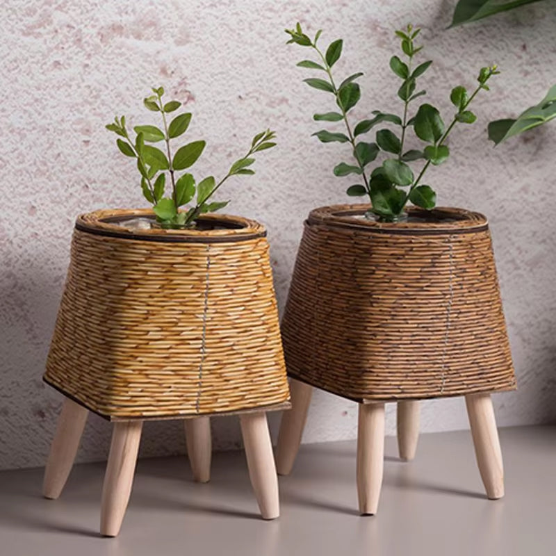 Cesta Nórdica de Ratán para Flores