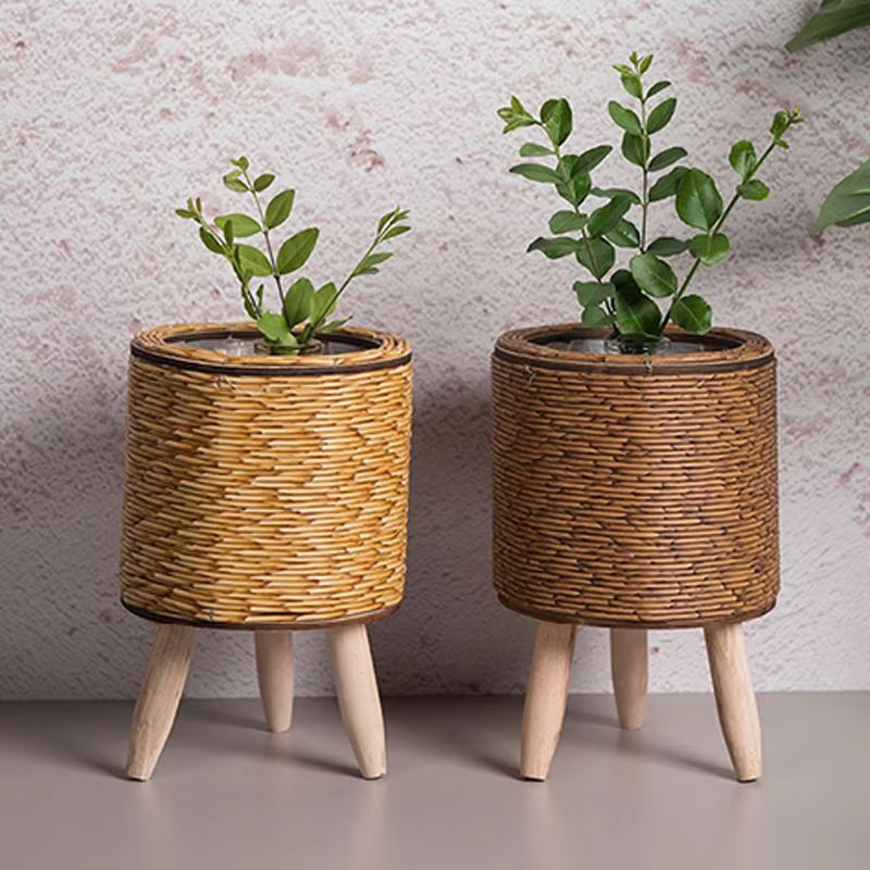 Cesta Nórdica de Ratán para Flores