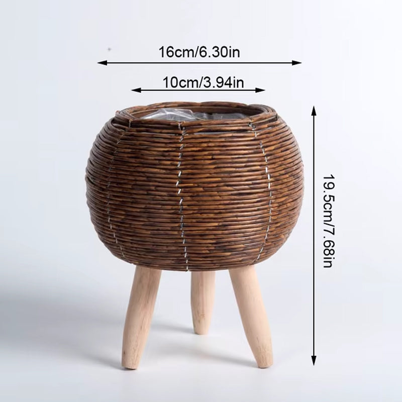 Cesta Nórdica de Ratán para Flores