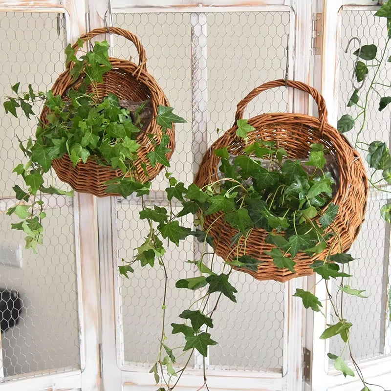 Cesta Jardinera de Pared de Ratán