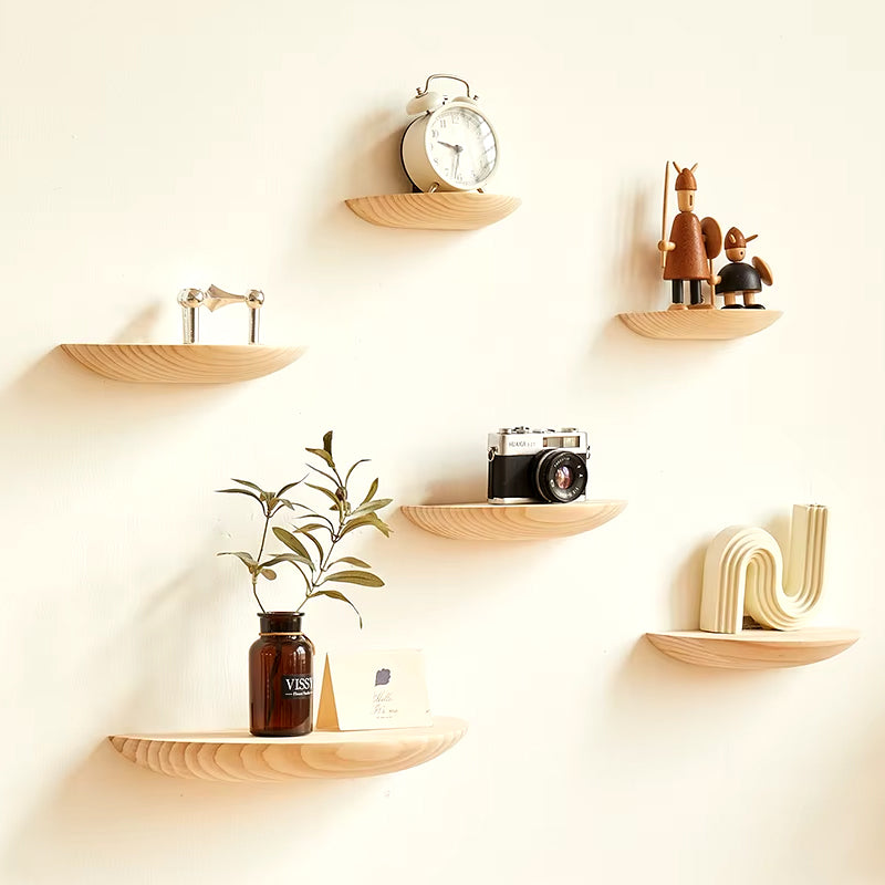 Semicircle Wooden Wall Shelf