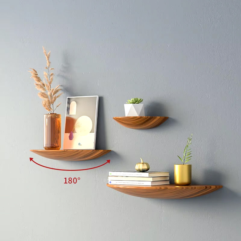 Semicircle Wooden Wall Shelf