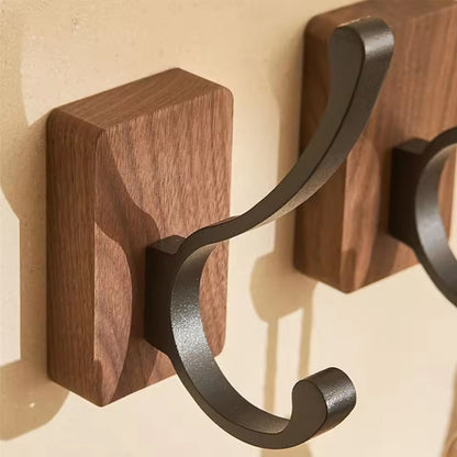 Gancho simple de madera maciza - autoadhesivo