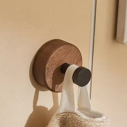 Gancho simple de madera maciza - autoadhesivo