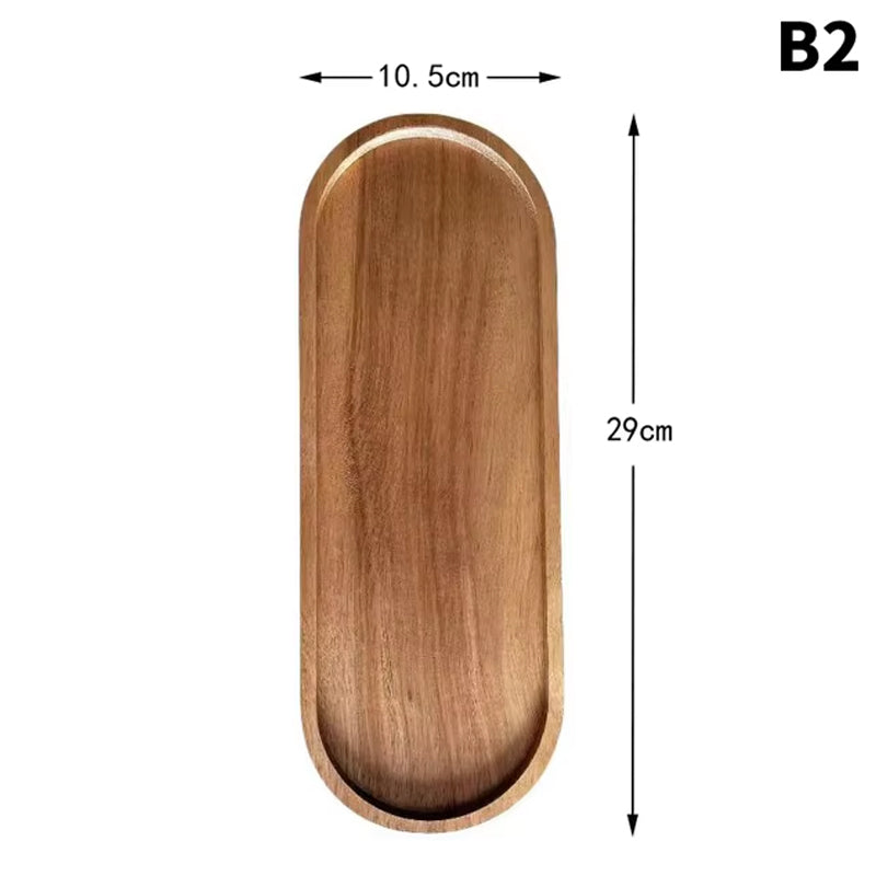 Solid Wood Dessert Plate