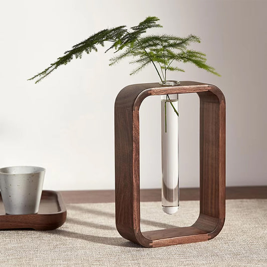 Solid Wood Hydroponic Vase