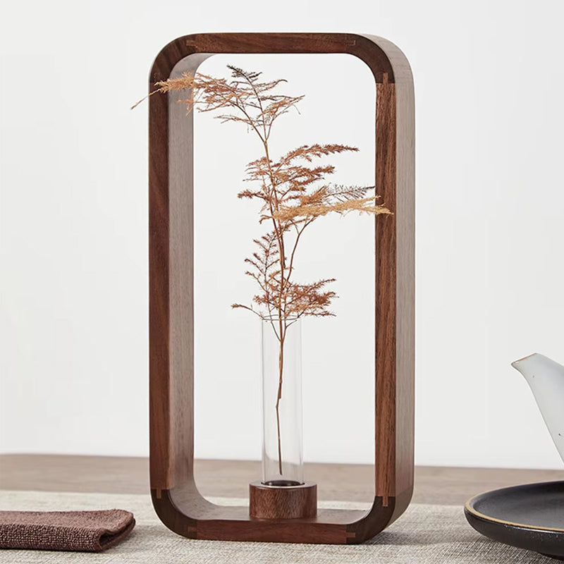 Solid Wood Hydroponic Vase