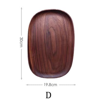 Solid Wood Round Dinner Plates