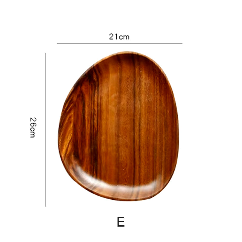 Solid Wood Round Dinner Plates