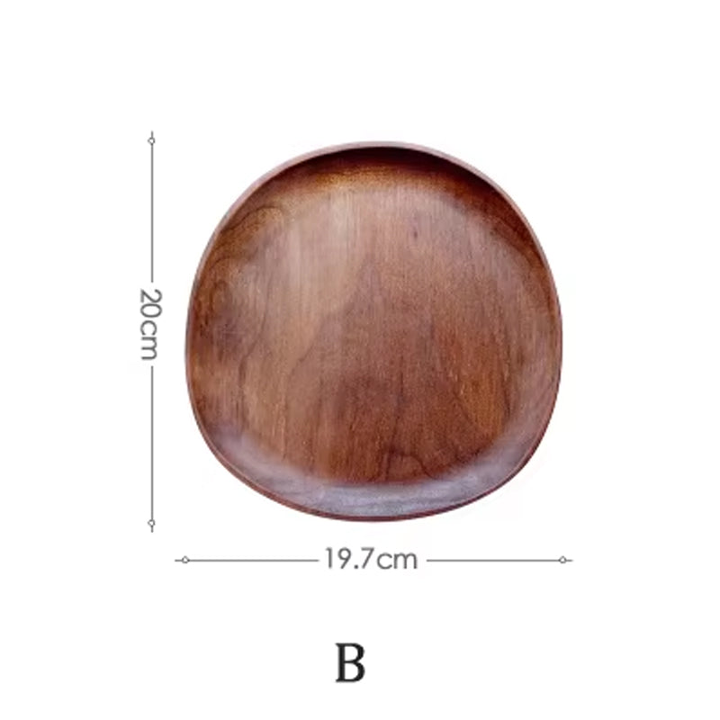 Solid Wood Round Dinner Plates