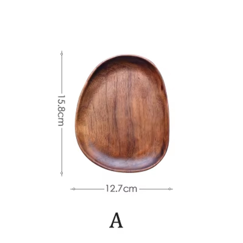 Solid Wood Round Dinner Plates