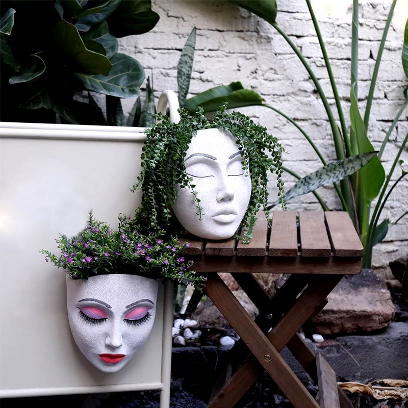 Jardinera de Pared con Forma de Cara