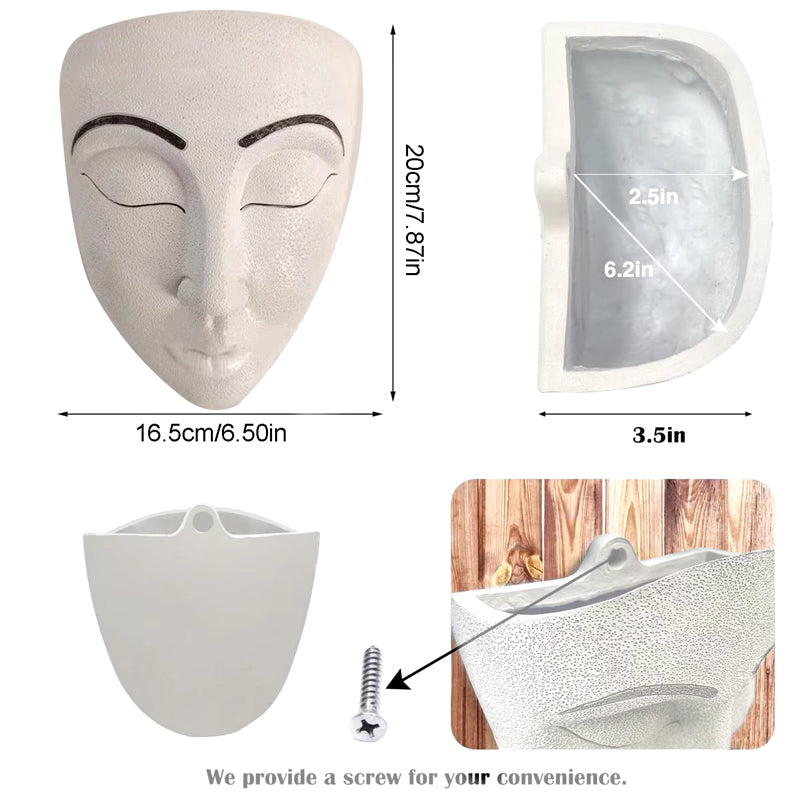 Jardinera de Pared con Forma de Cara