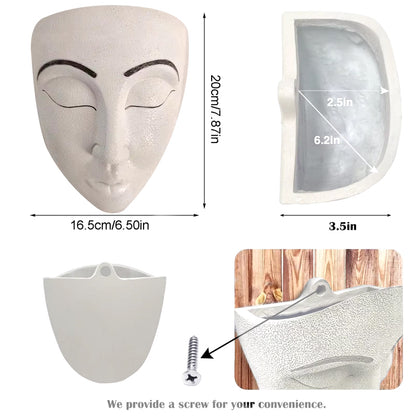 Jardinera de Pared con Forma de Cara