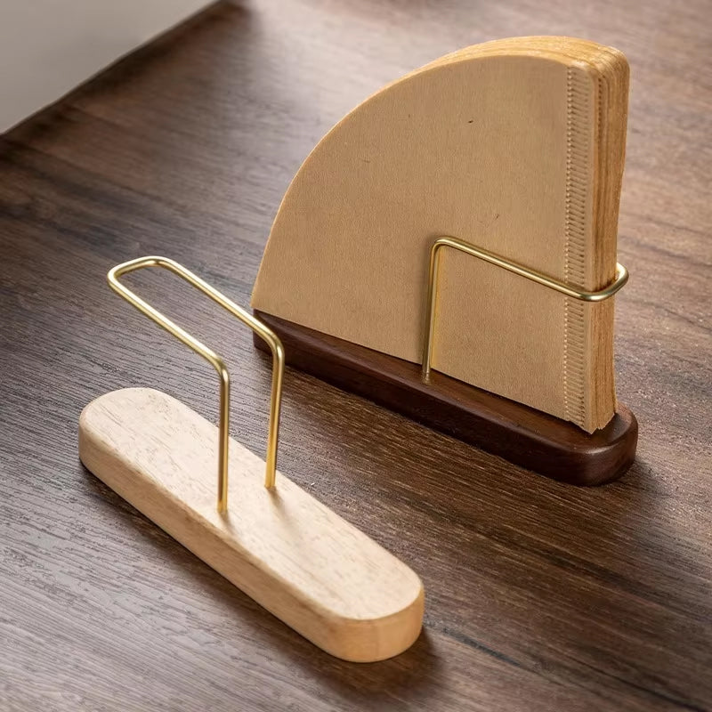 Soporte de Papel de Filtro de Nogal
