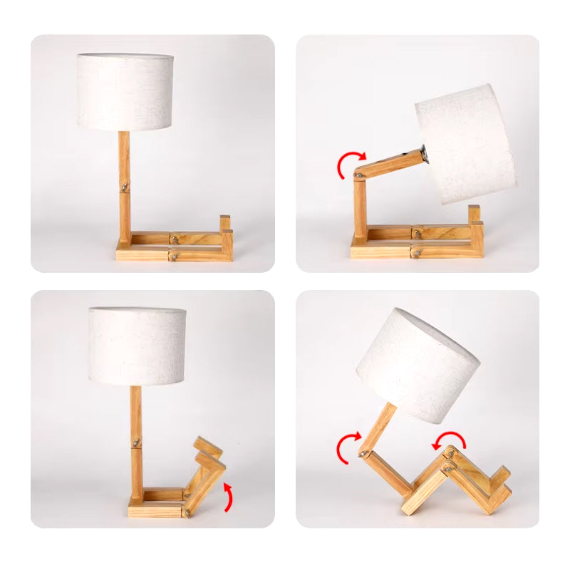 Lámpara de Mesa Robot de Madera
