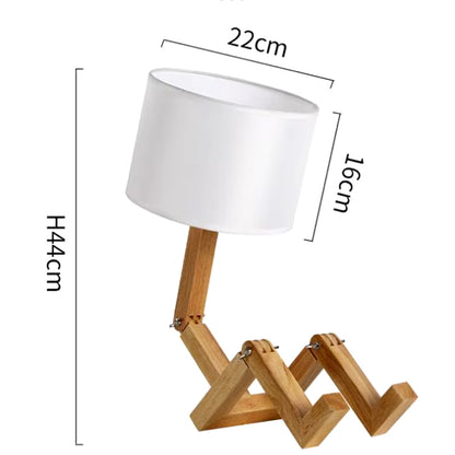 Lámpara de Mesa Robot de Madera