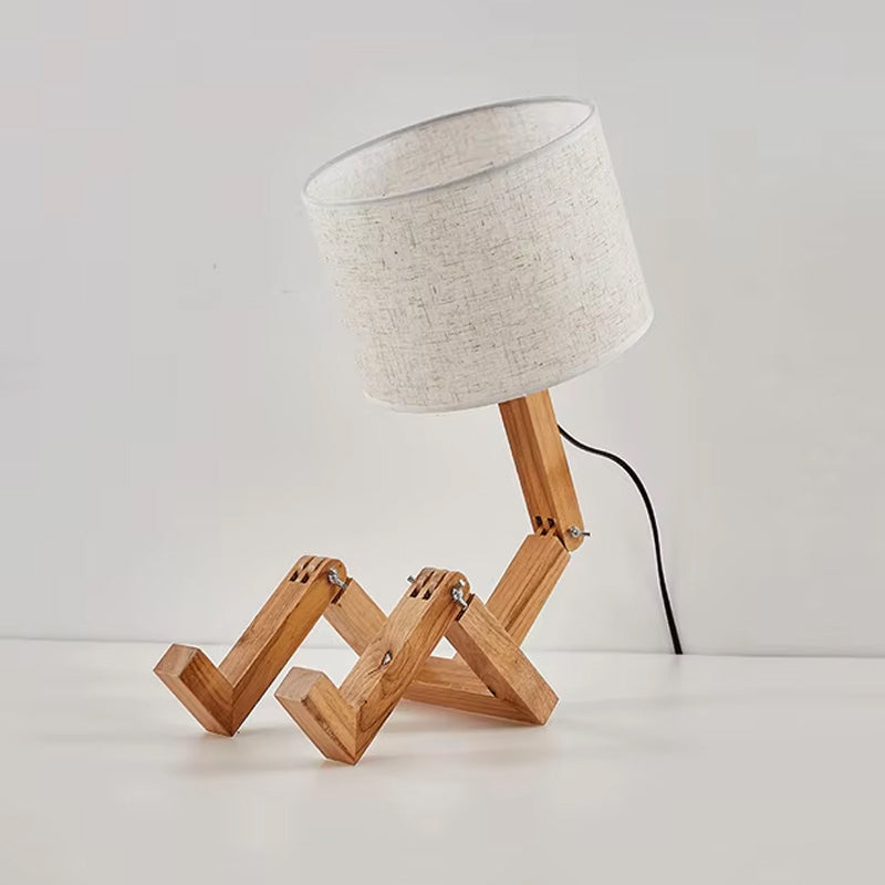 Lámpara de Mesa Robot de Madera