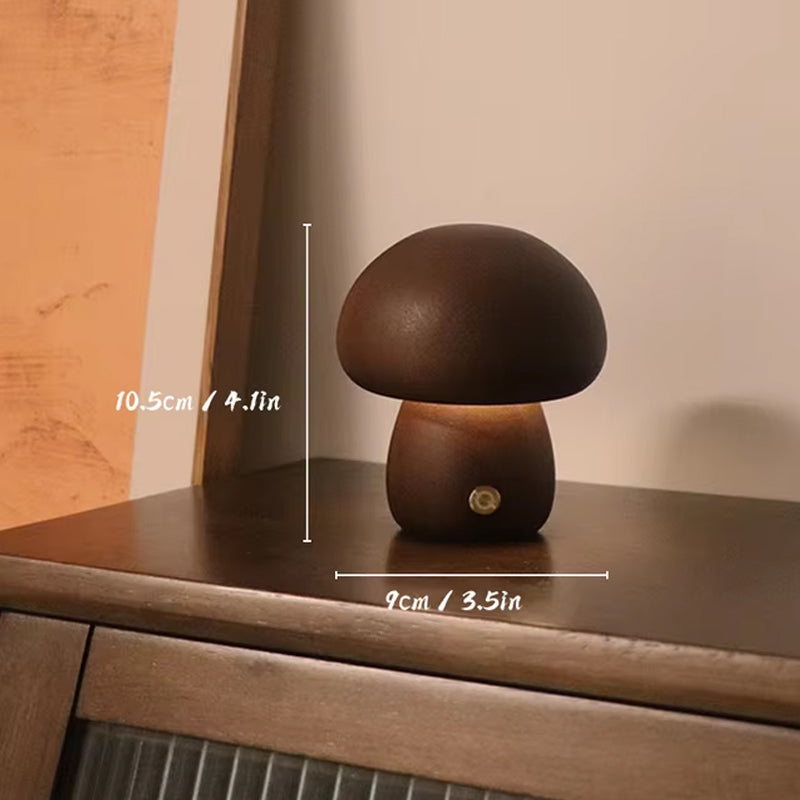 Wooden Mushrooms Night Light