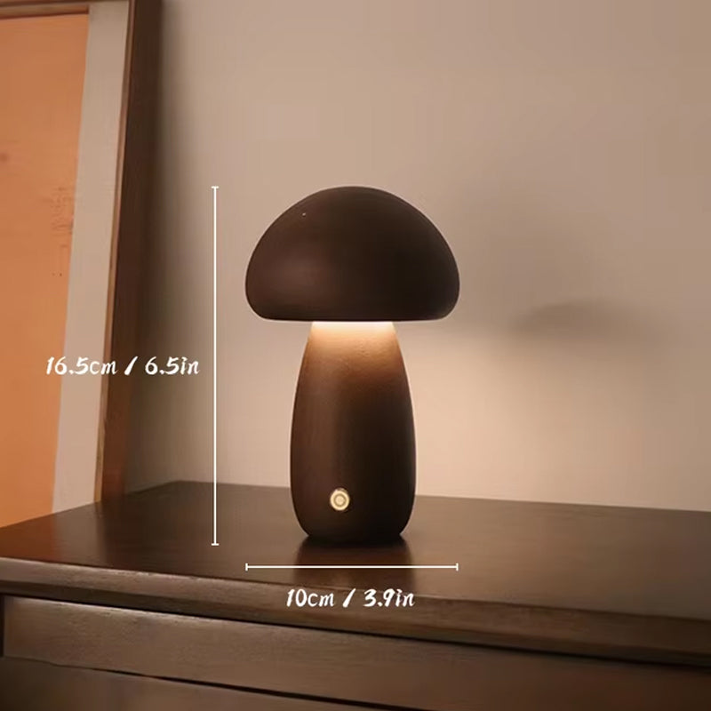 Wooden Mushrooms Night Light